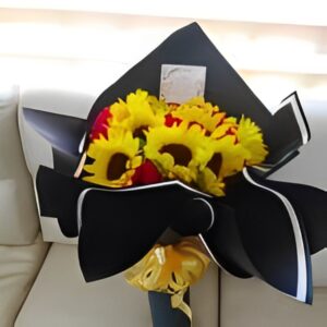 Bouquet girasoles y rosas R73